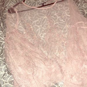 Pink lace crop top